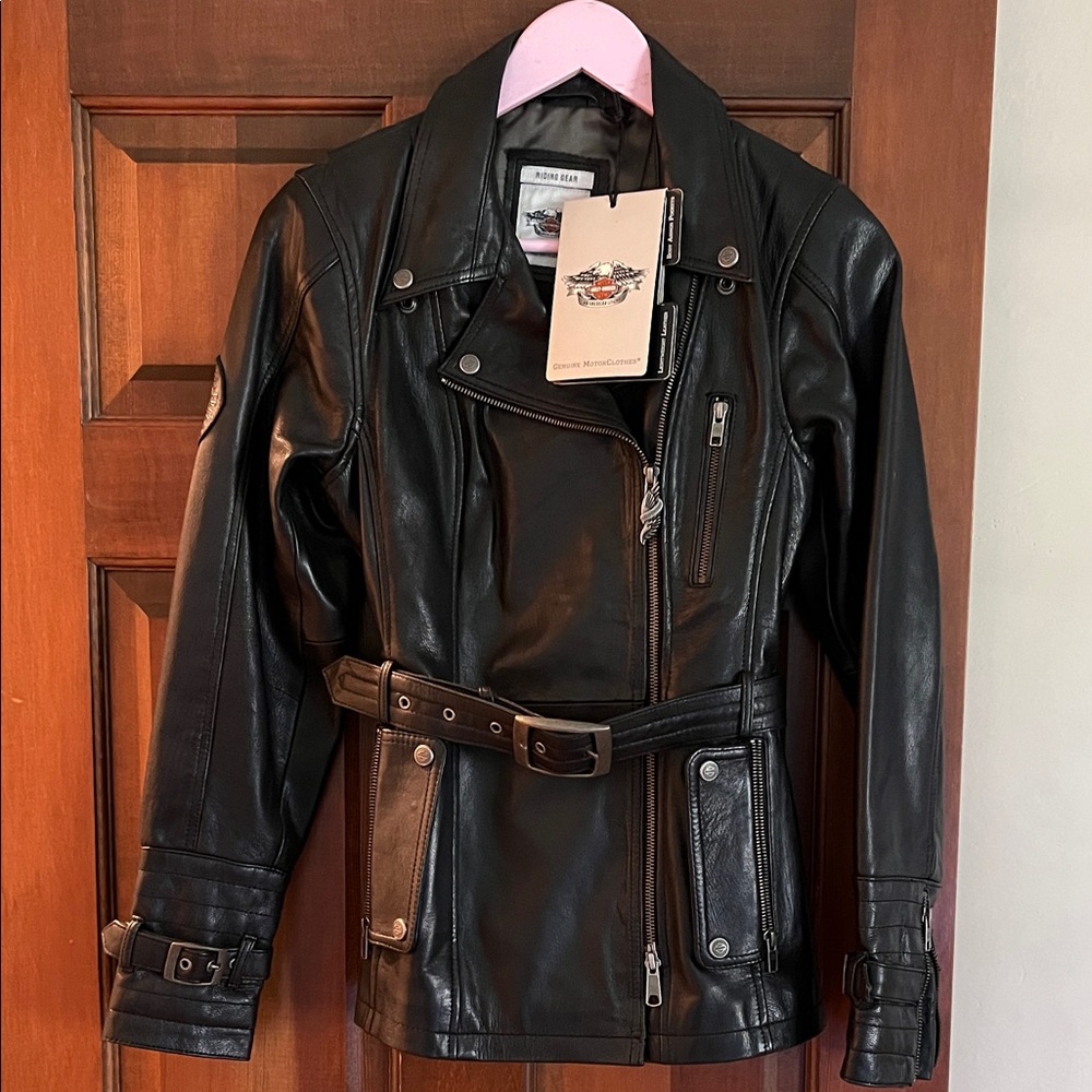 Harley-Davidson Black Leather Jacket with Belt